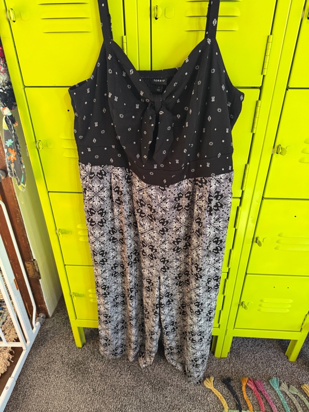 torrid Black and White Wide-Leg Jumpsuit